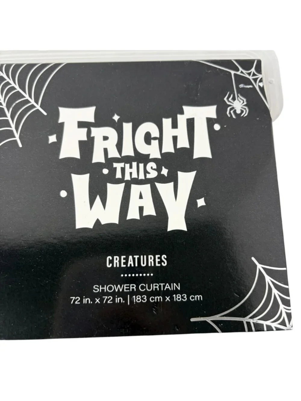 NWT Fright This Way Halloween Creatures Shower Curtain 72x72 Monsters Vampire Ba
